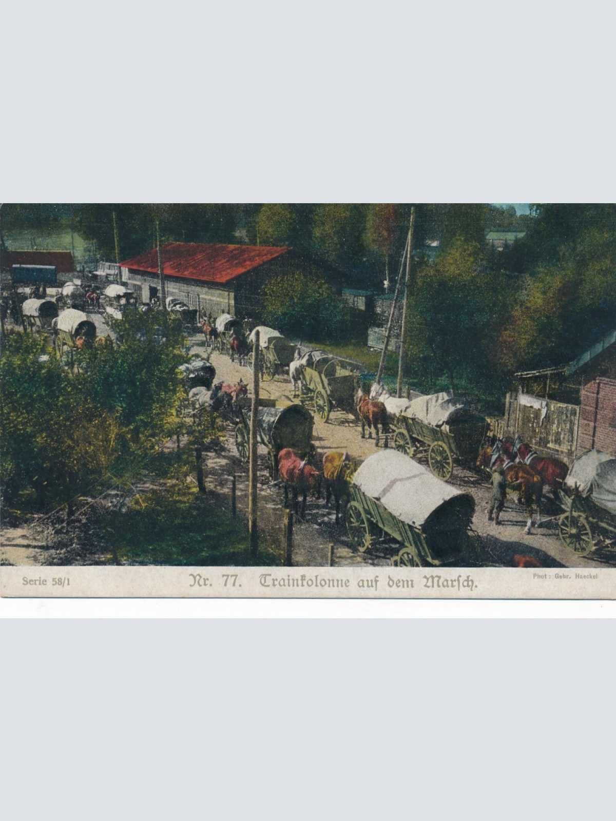 AK Trainkolonne auf dem Marsch Ansichtskarte (13795)