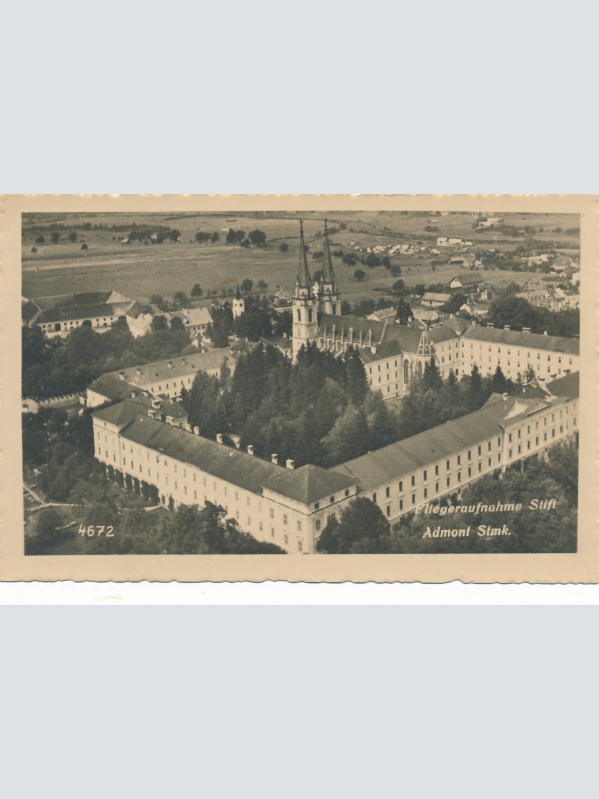 AK aus Admont Fliegeraufnahme Steiermark Ansichtskarte (13832)