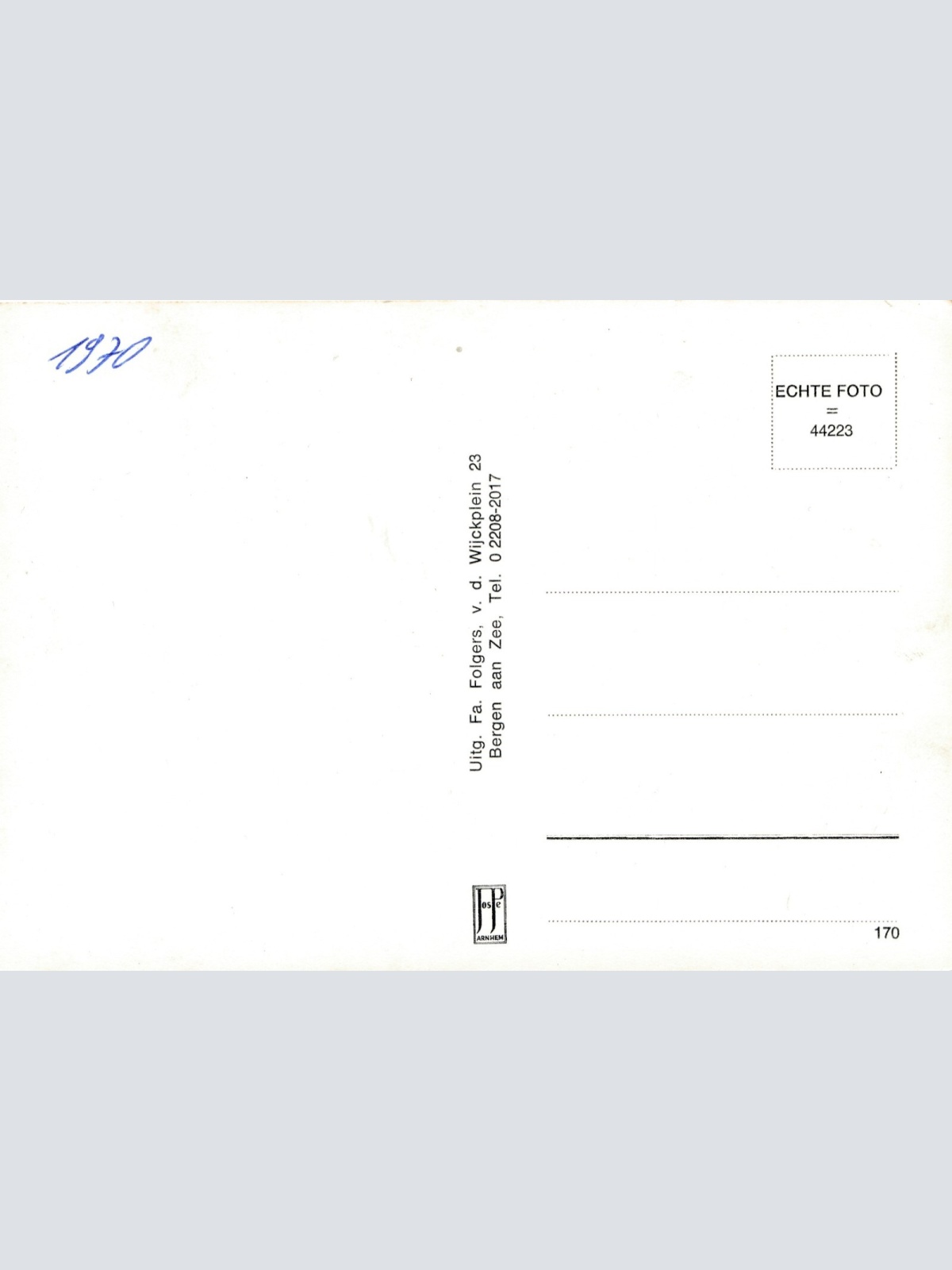 AK, Bergen aan Zee, Niederlande, Ansichtskarte (S3939)