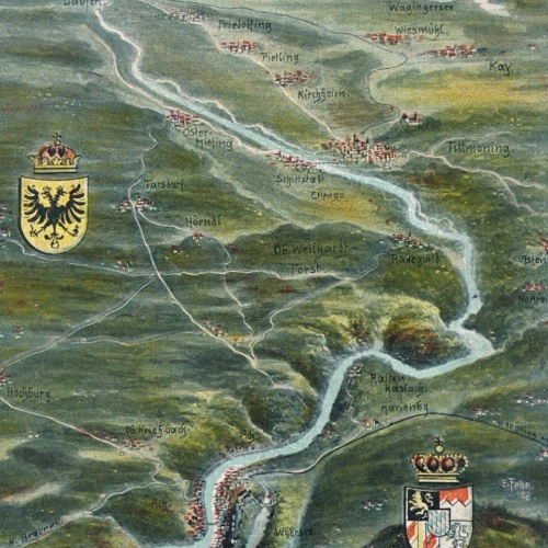 AK, Die Salzach aus der Vogelschau, Ansichtskarte (S3979)