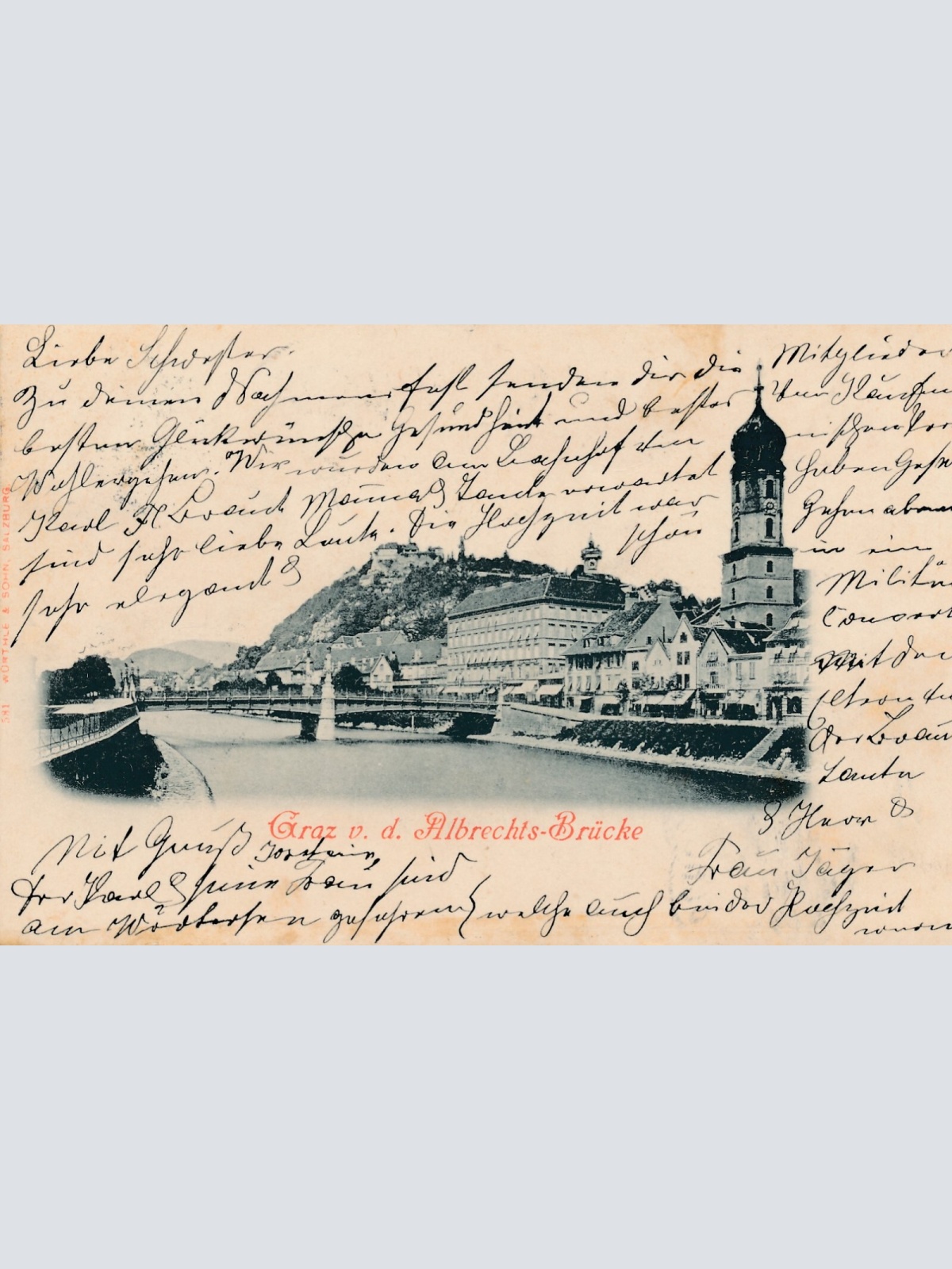 AK aus Graz Albrechts Brücke Steiermark Ansichtskarte (13867)