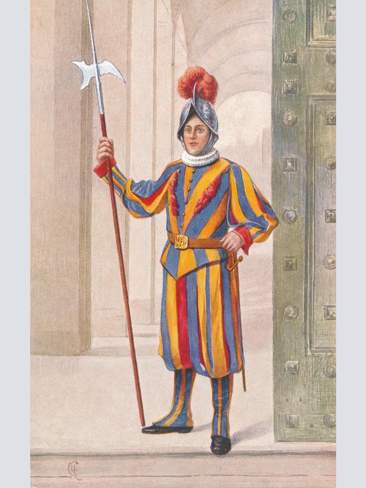 AK, Vaticano, Guardia Svizzera in bassa uniforme, Ansichtskarte (S4138)