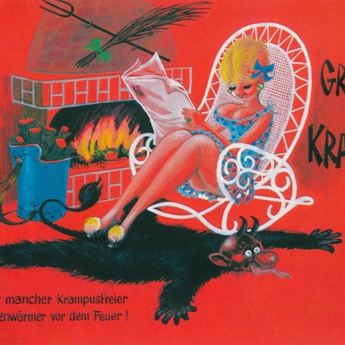 AK, Gruß vom Krampus, Es endet mancher Krampusfreier als, Ansichtskarte (S4146)