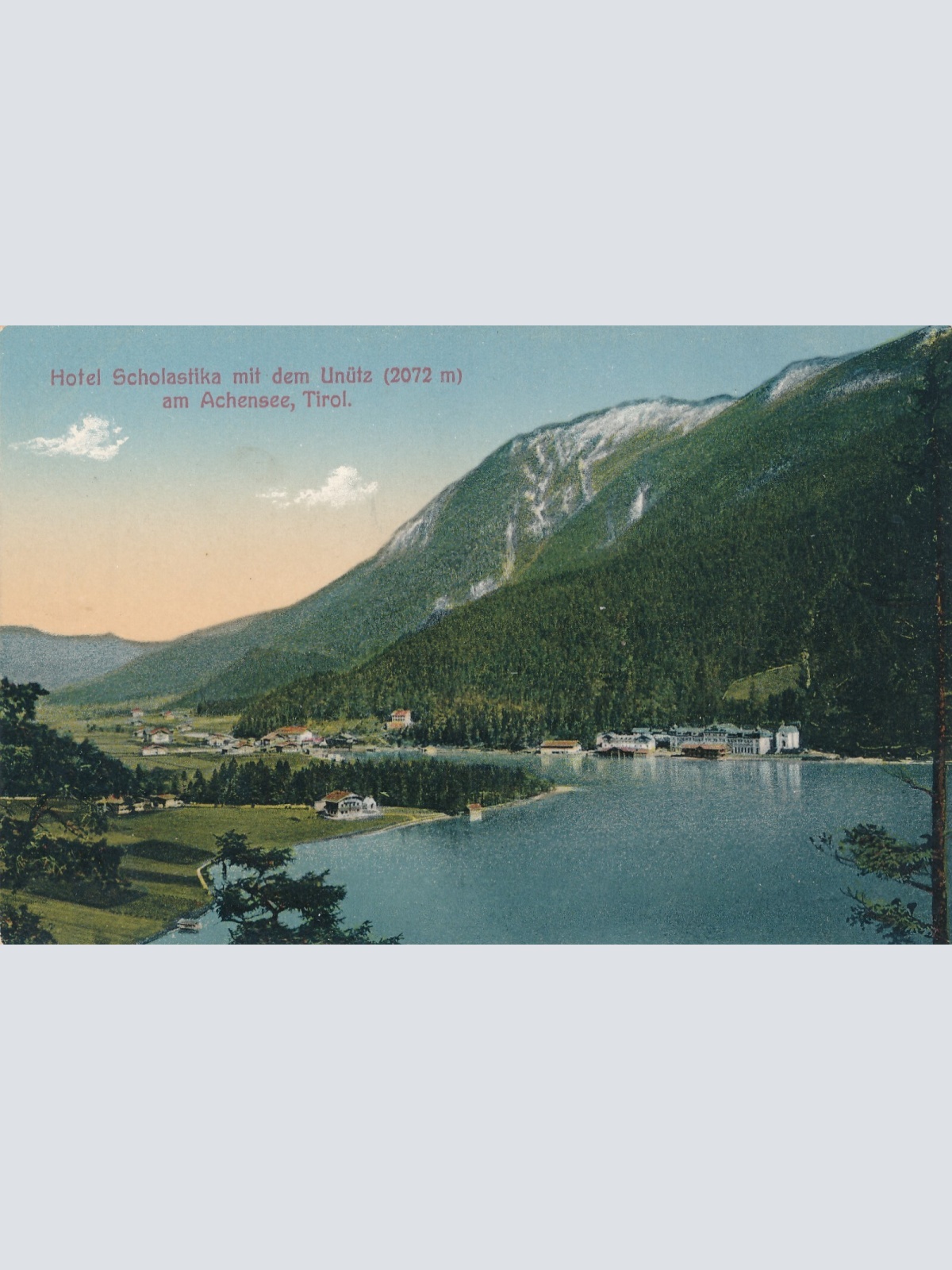 AK, Achensee, Hotel Scholastika, Tirol,  Ansichtskarte (S4175)
