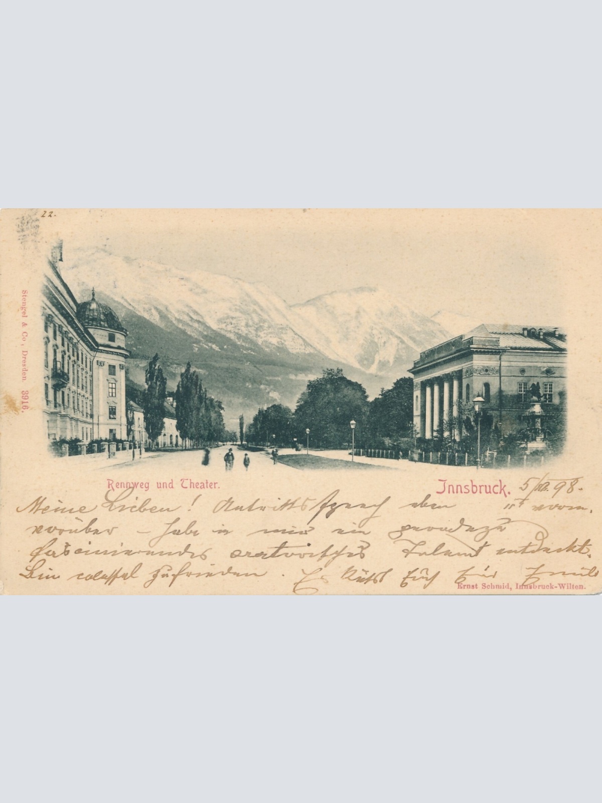 AK, Innsbruck, Rennweg und Theater, Tirol, Ansichtskarte (S4244)