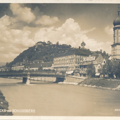 AK, Graz, Steiermark, Murbrücke mit Schlossberg, Ansichtskarte (S4261)