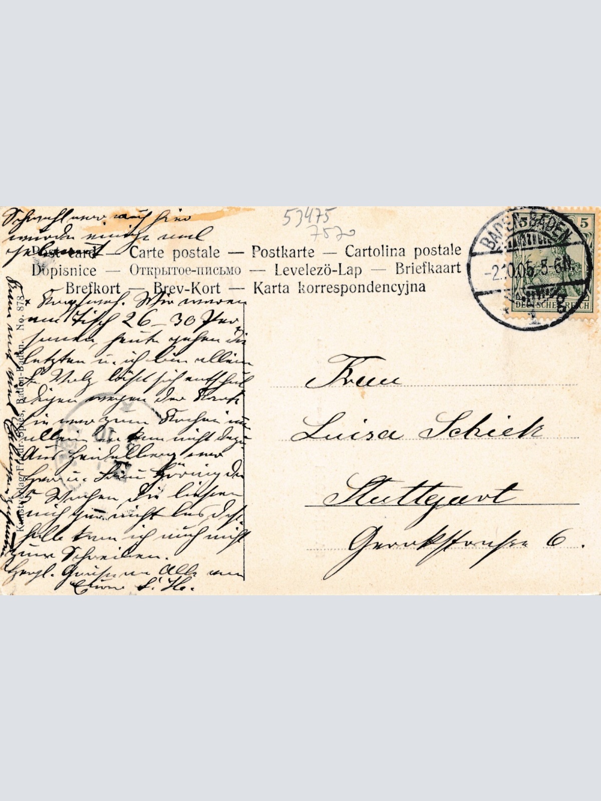 AK, Baden-Baden, Baden-Württemberg, Conversationshaus, Ansichtskarte (S4284)