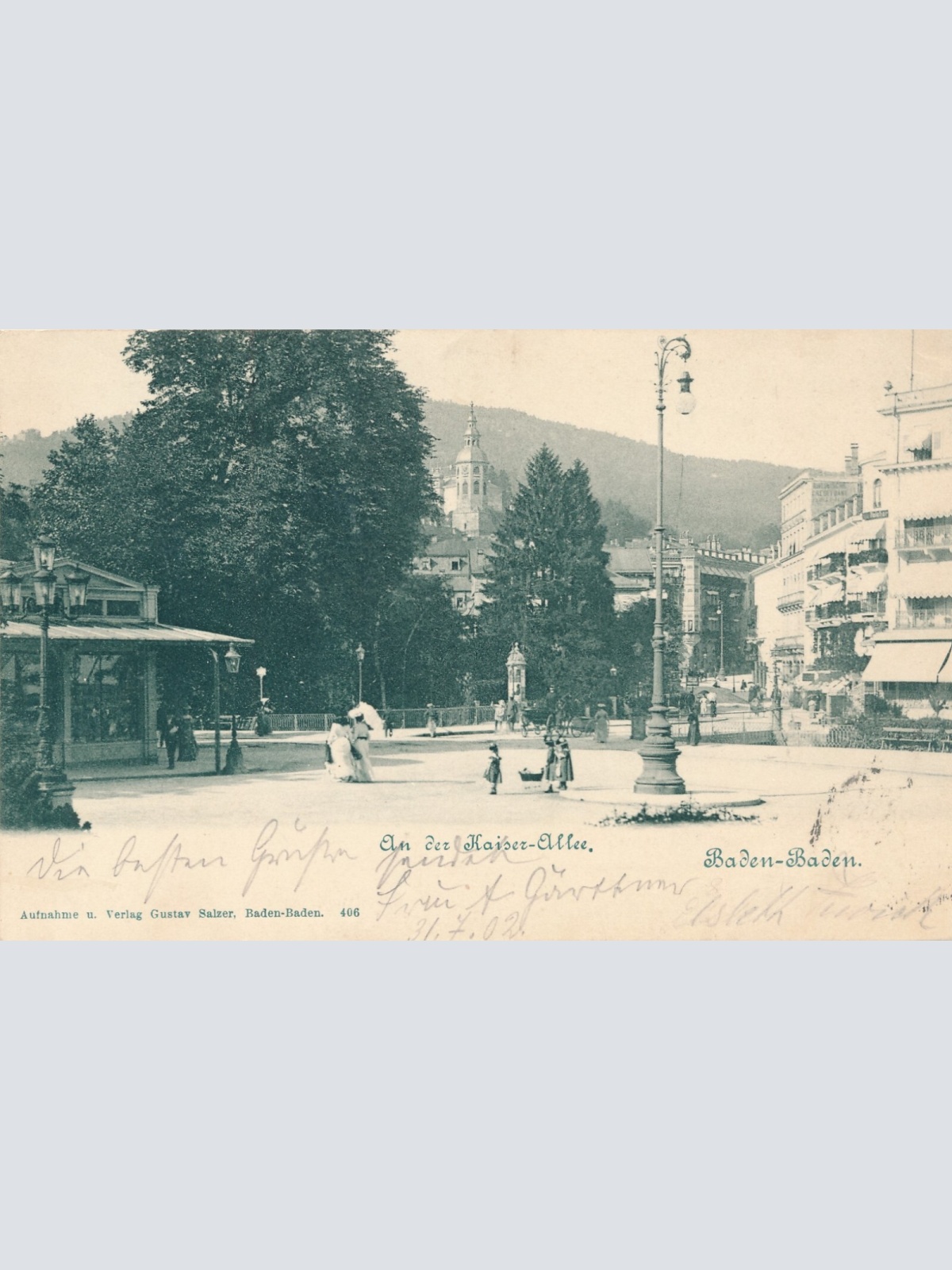 AK, Baden-Baden, Baden-Württemberg, an der Kaiser-Allee, Ansichtskarte (S4291)