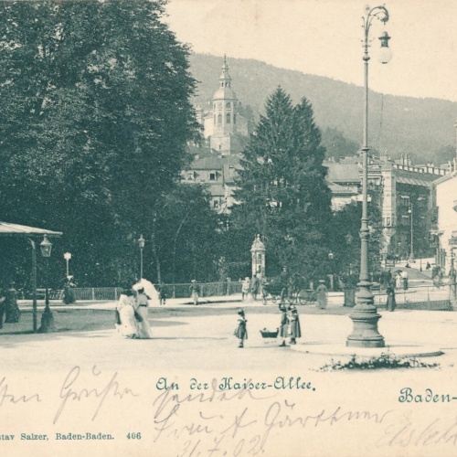AK, Baden-Baden, Baden-Württemberg, an der Kaiser-Allee, Ansichtskarte (S4291)
