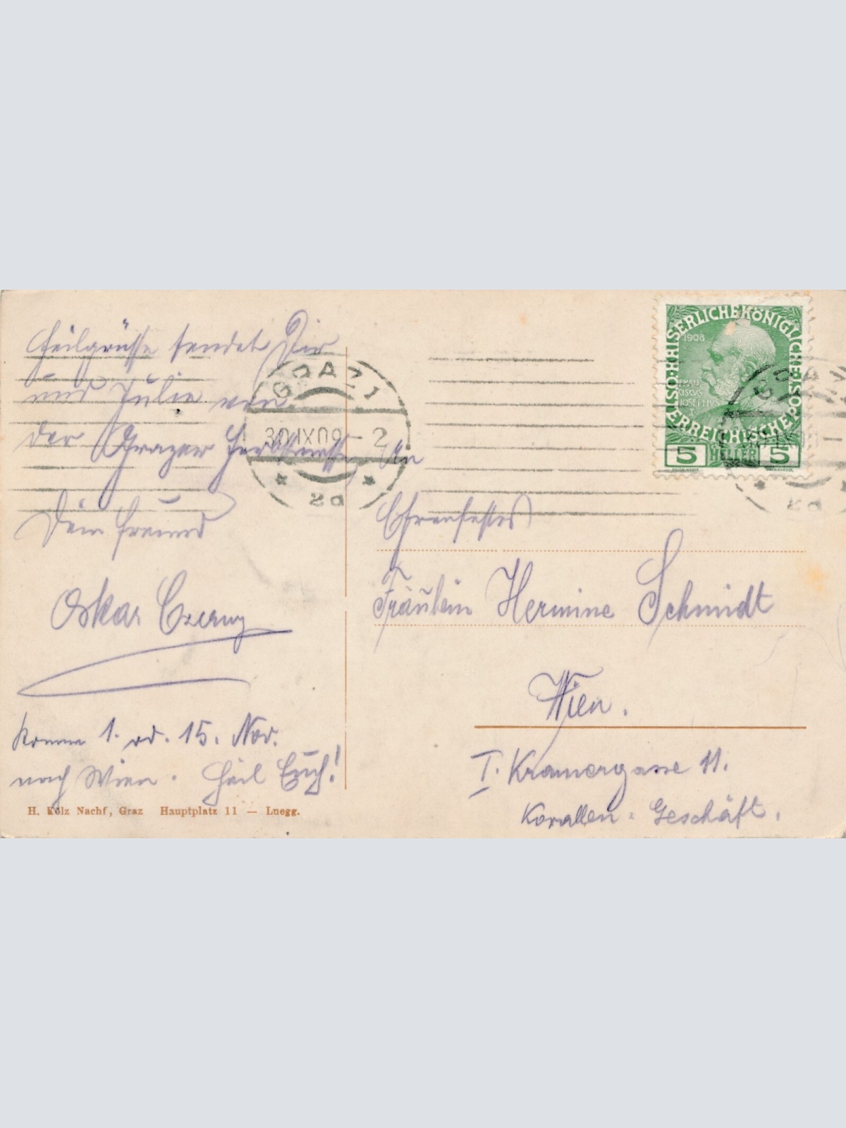 AK, Graz mit Schlossberg, Steiermark, Ansichtskarte (S4416)