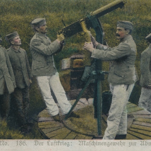 AK der Luftkrieg Maschienengewehr zur Abwehr Ansichtskarte (13778)