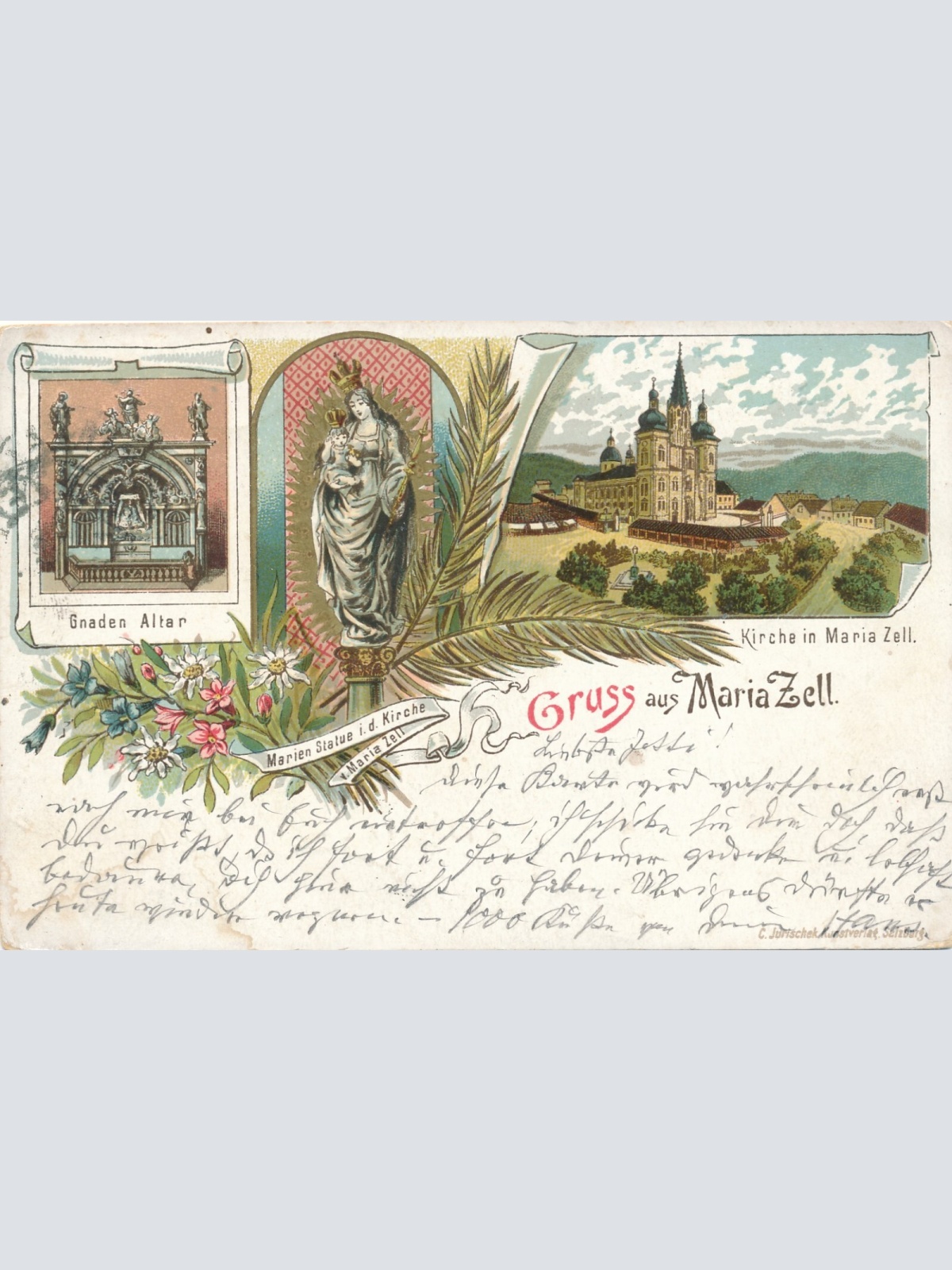 Litho - Karte gruss aus Mariazell mit Gnaden Altar Ansichtskarte (13755)