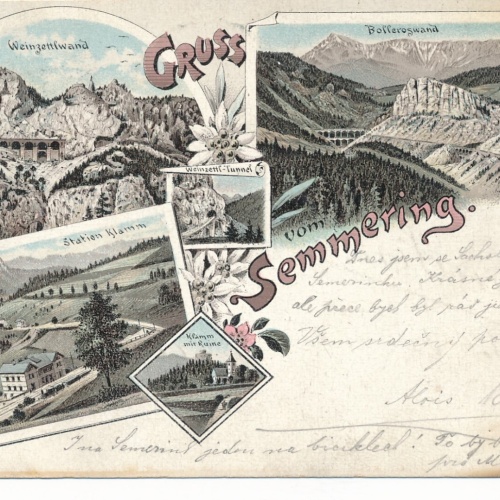 Litho - Karte gruss vom Semmering Ansichtskarte (13753)