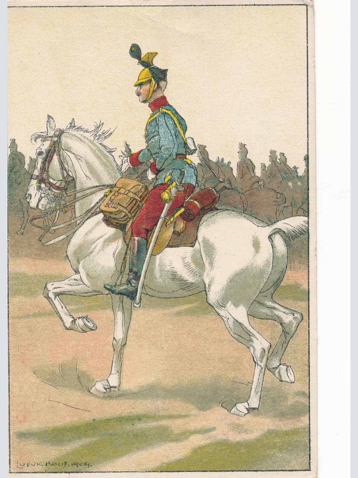 Künstler AK von Ludwig Koch Offizier auf Pferd Ansichtskarte (13897)