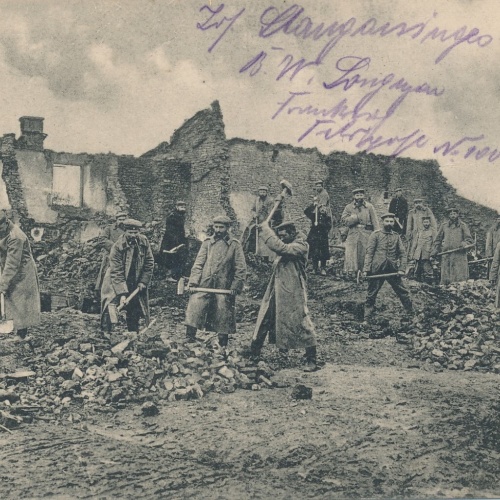 AK aus Billy Gemeinde in Frankreich mit Soldaten Arbeit Ansichtskarte (13900)