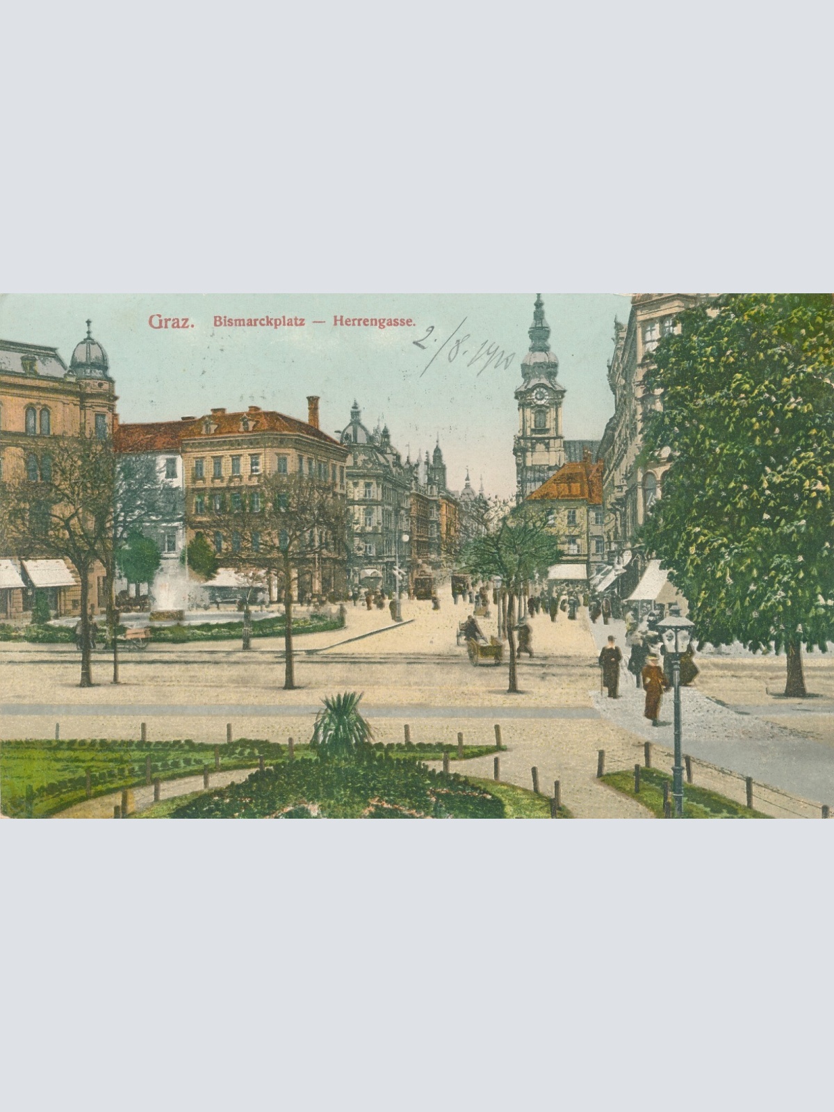 AK aus Graz Bismarckplatz Herrengasse Steiermark Ansichtskarte (14120)