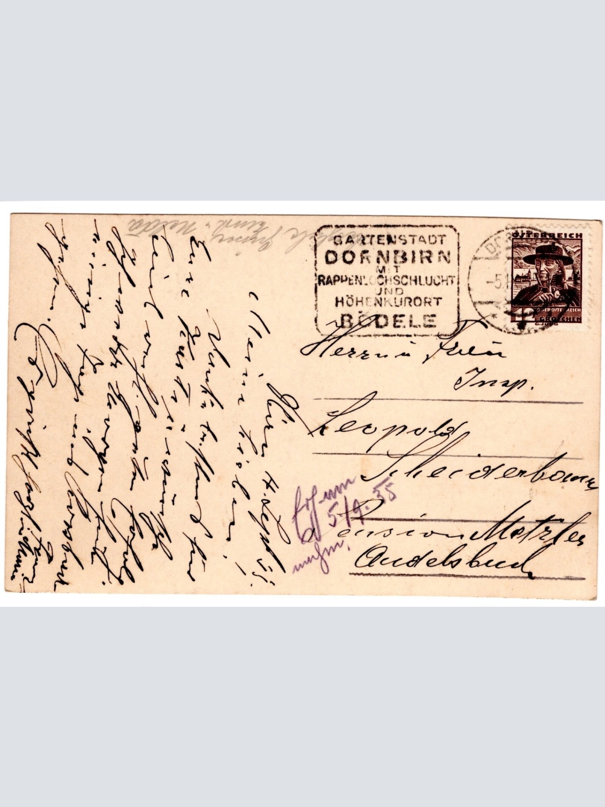 AK, Dornbirn mit Säntis, Vorarlberg (S4589)