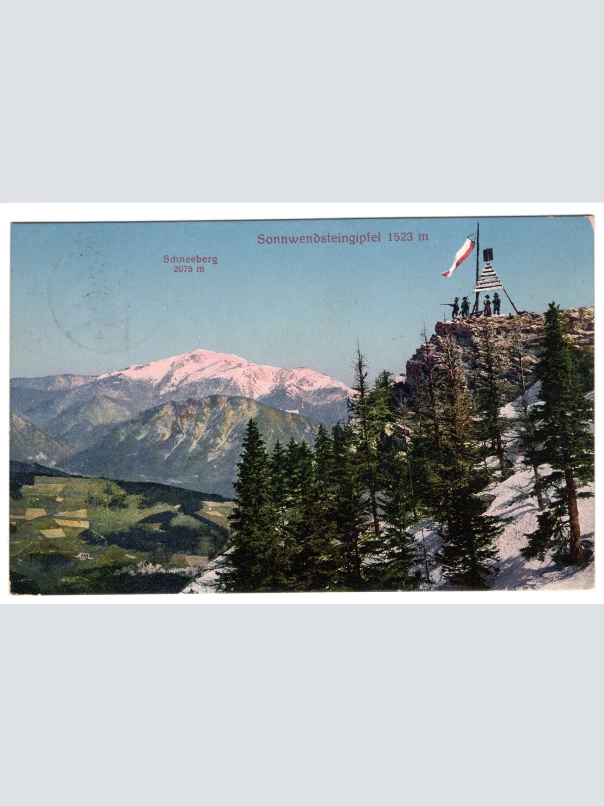 AK, Gruß vom Sonnwendsteingipfel, Niederösterreich (S4621)