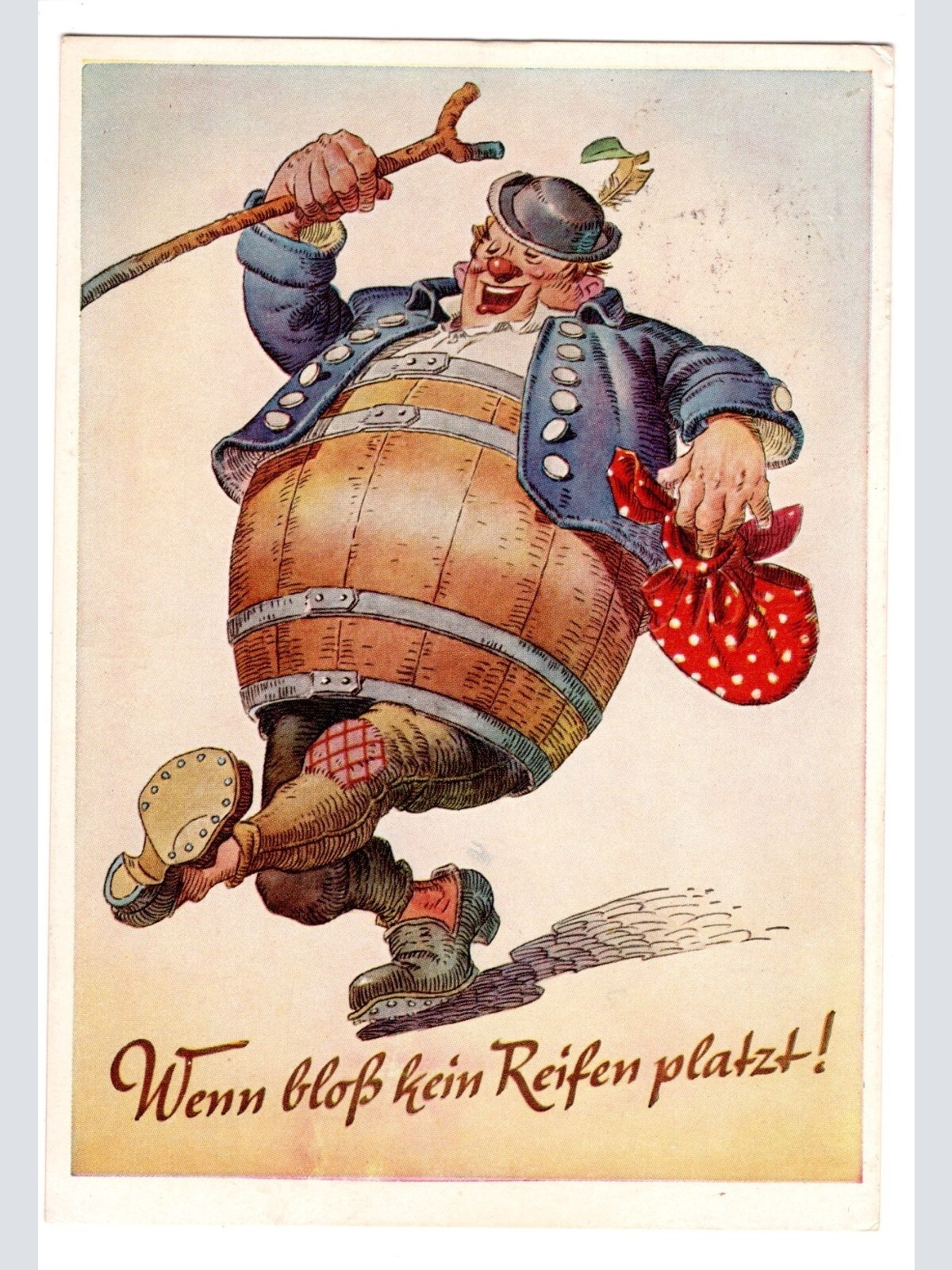 AK, Wenn bloß kein Reifen platzt, Ansichtskarte (S4686)