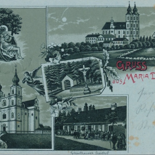 Mondschein - Karte gruss aus Maria Dreieichen Niederöst. Ansichtskarte (13948)