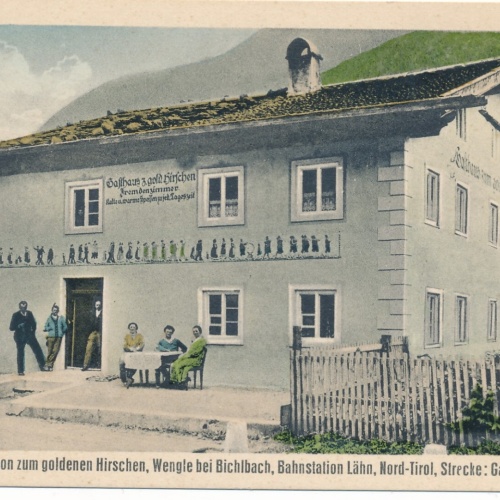 AK aus Wengle b. Bichlbach m. Gasthof z. Goldenen Hirsch Tirol (13953)