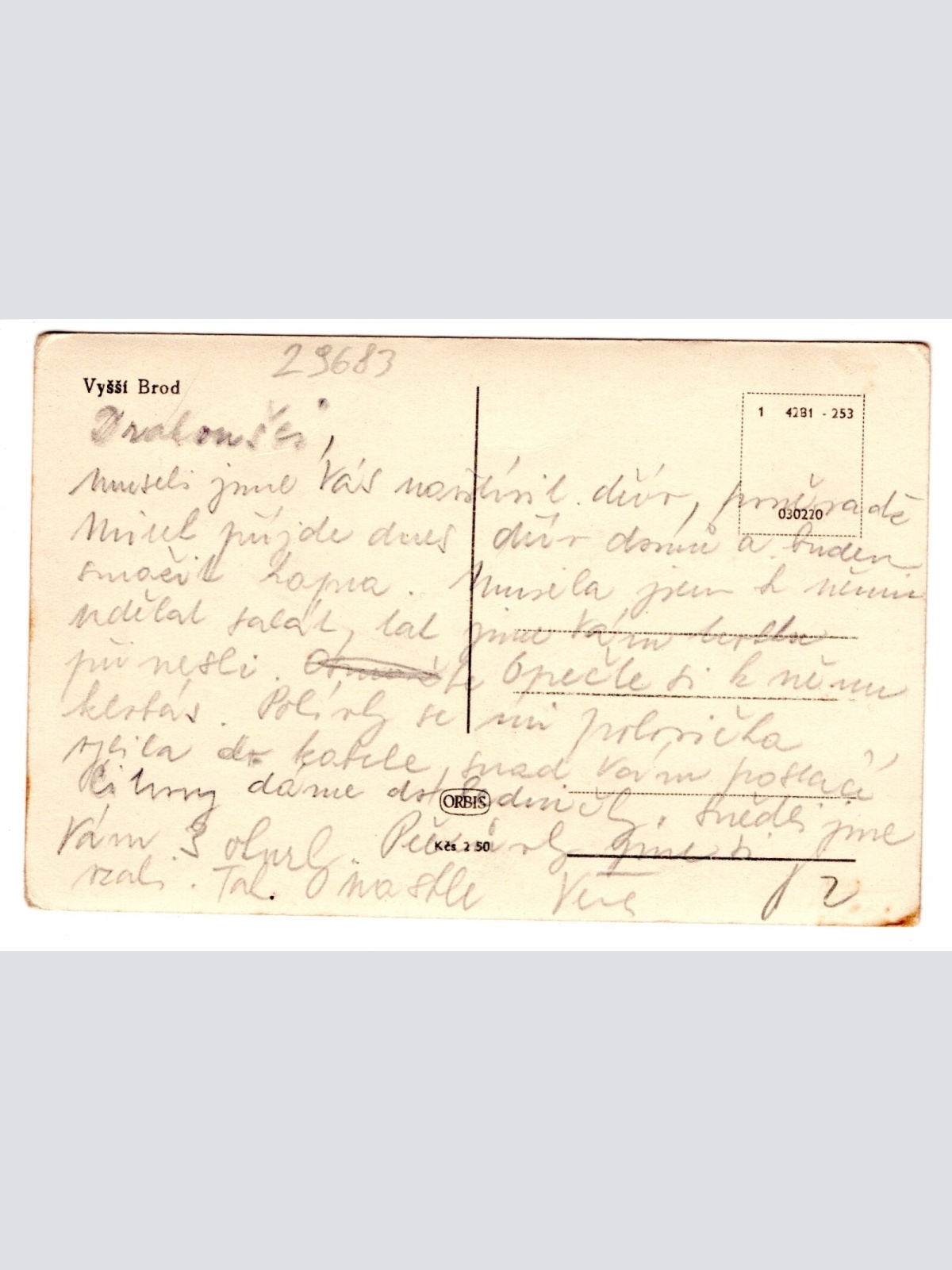 AK, Vyšší Brod, Tschechien, Ansichtskarte (S4691)