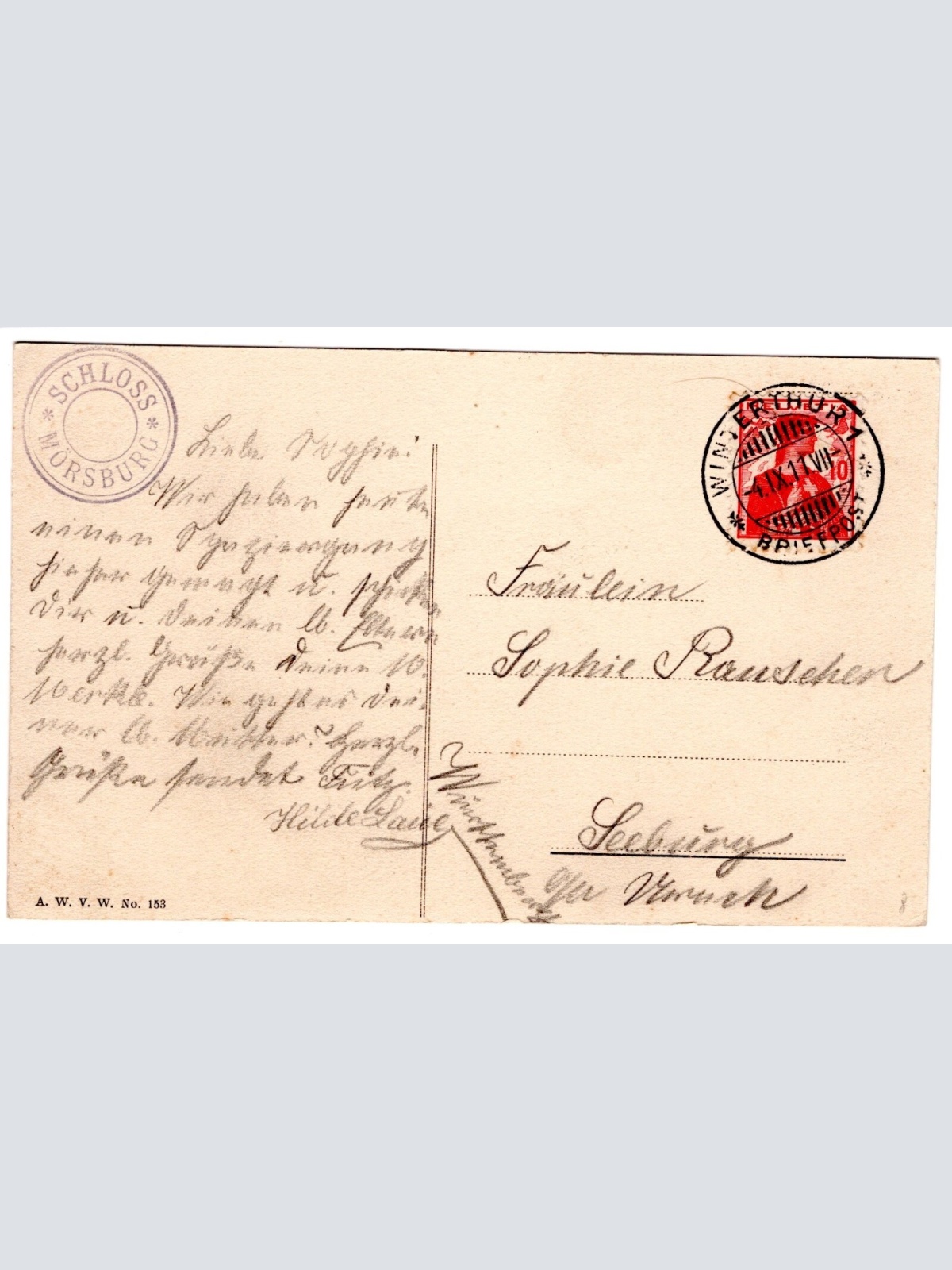 AK, Schloss Mörsburg, Winterthur, Schweiz,  Ansichtskarte (S4737)