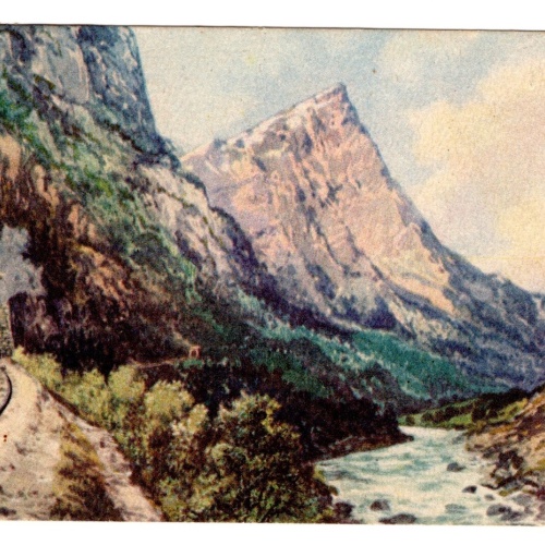 AK, Gesäuse, Hochsteg-Tunnel mit Planspitze, Steiermark,  Ansichtskarte (S4771)