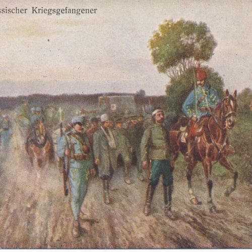 AK Transport russischer Kriegsgefangener Ansichtskarte (14014)