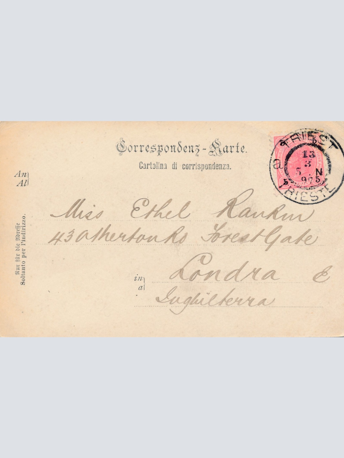 AK un salute da Trieste Italien mit Bahnhof Ansichtskarte (13981)