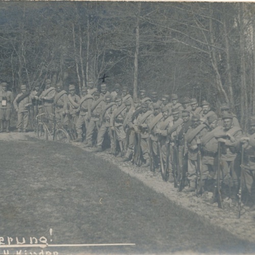 AK Vergatterung Soldaten beim Antreten Ansichtskarte (14005)