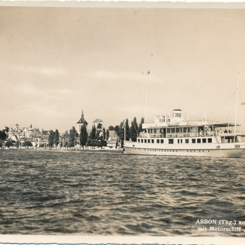 AK Arbon am Bodensee mit Motorschiff Thurgau Maritim Ansichtskarte (14169)