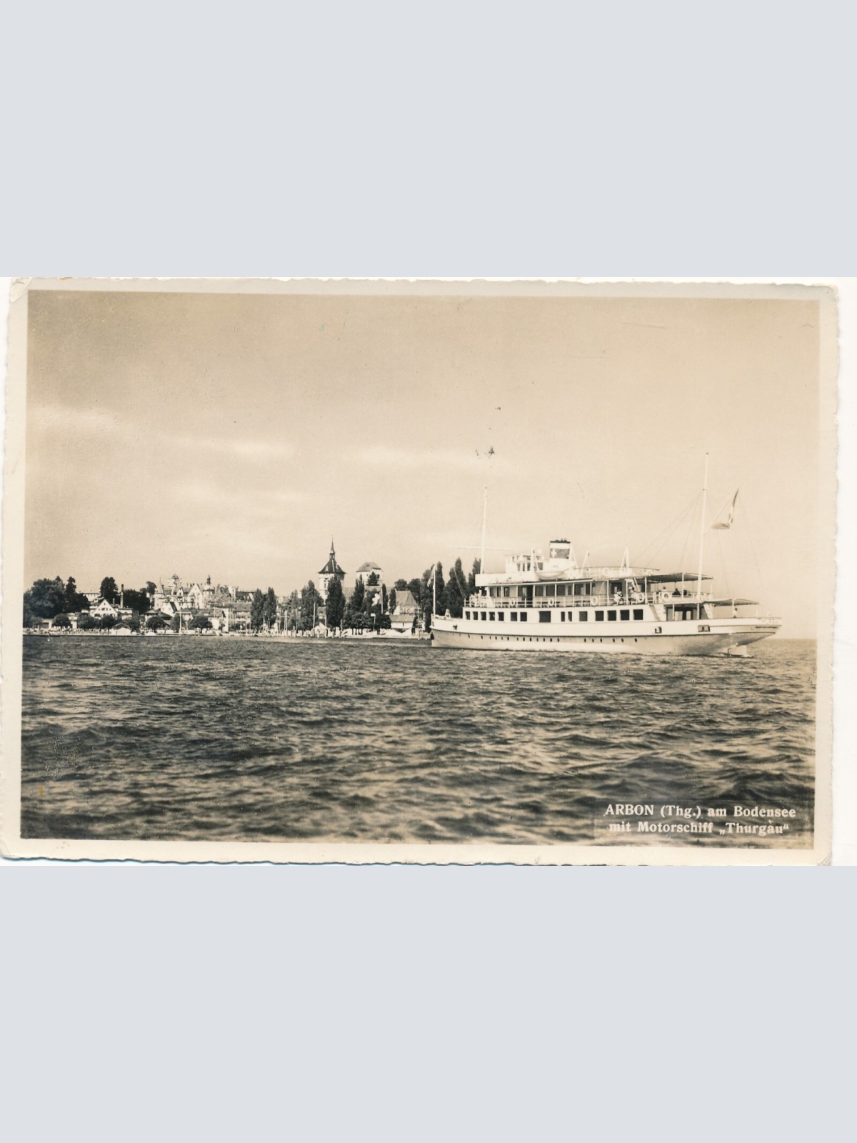 AK Arbon am Bodensee mit Motorschiff Thurgau Maritim Ansichtskarte (14169)