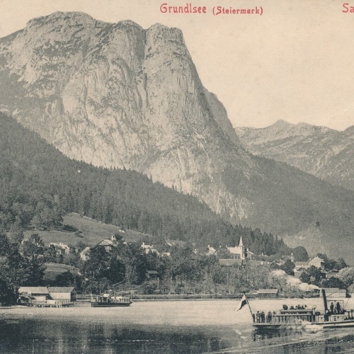 AK vom Grundlsee mit Dampfer Steiermark Ansichtskarte (14211)