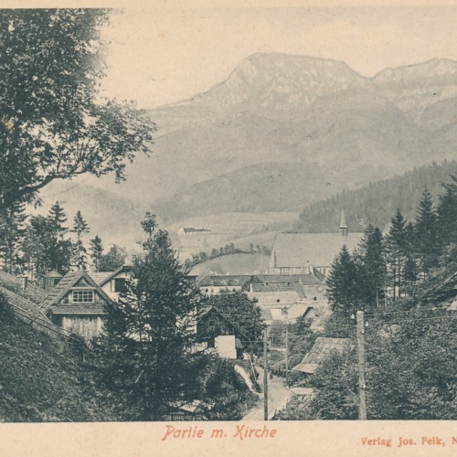 AK aus Neuberg Partie mit Kirche Steiermark Ansichtskarte (14228)