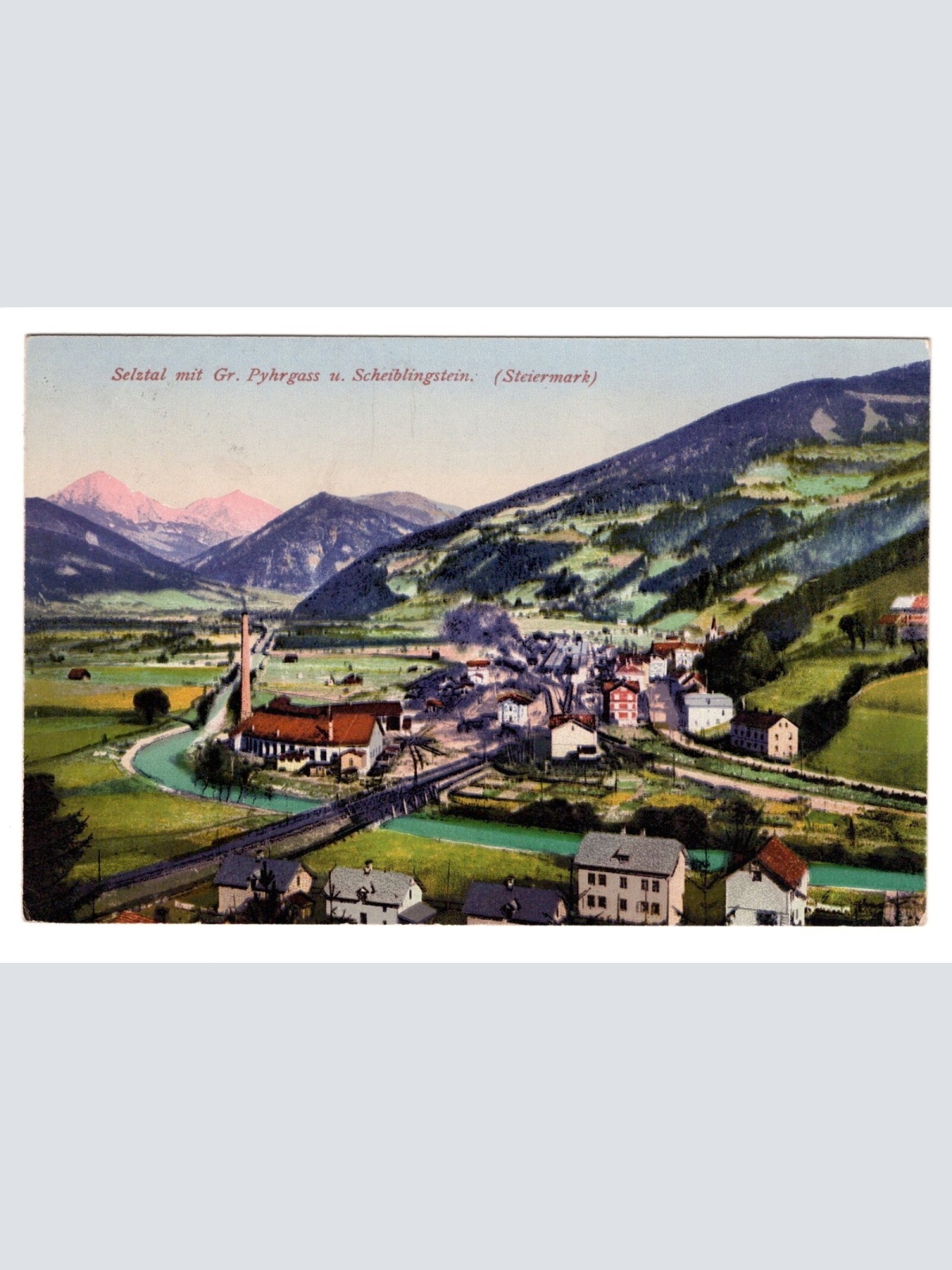 AK, Selztal mit Gr. Pyhrgass u. Scheiblingstein Steiermark Ansichtskarte (S4988)