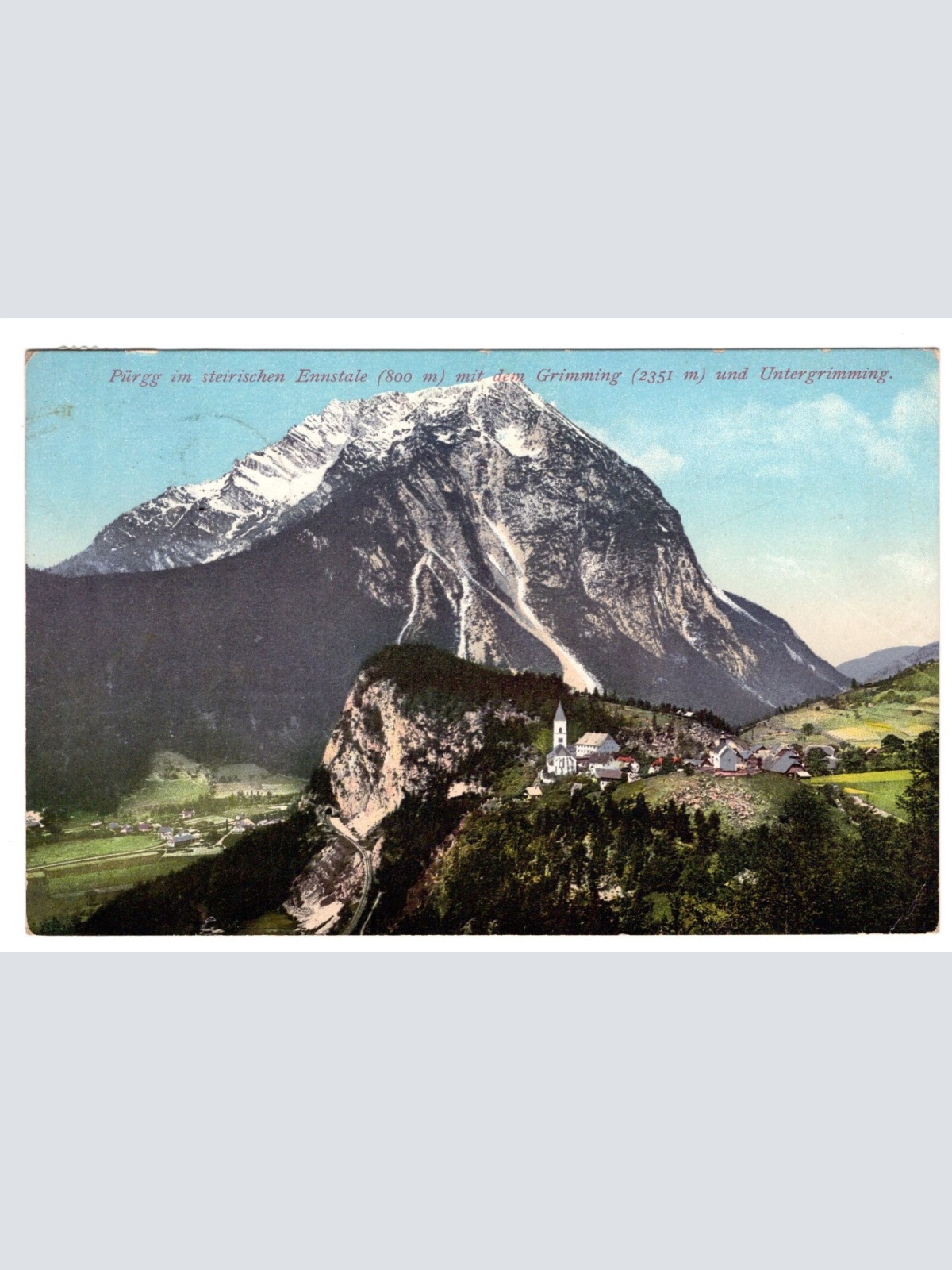 AK, Pürgg im Ennstale mit Grimming, Steiermark, Ansichtskarte (S5010)