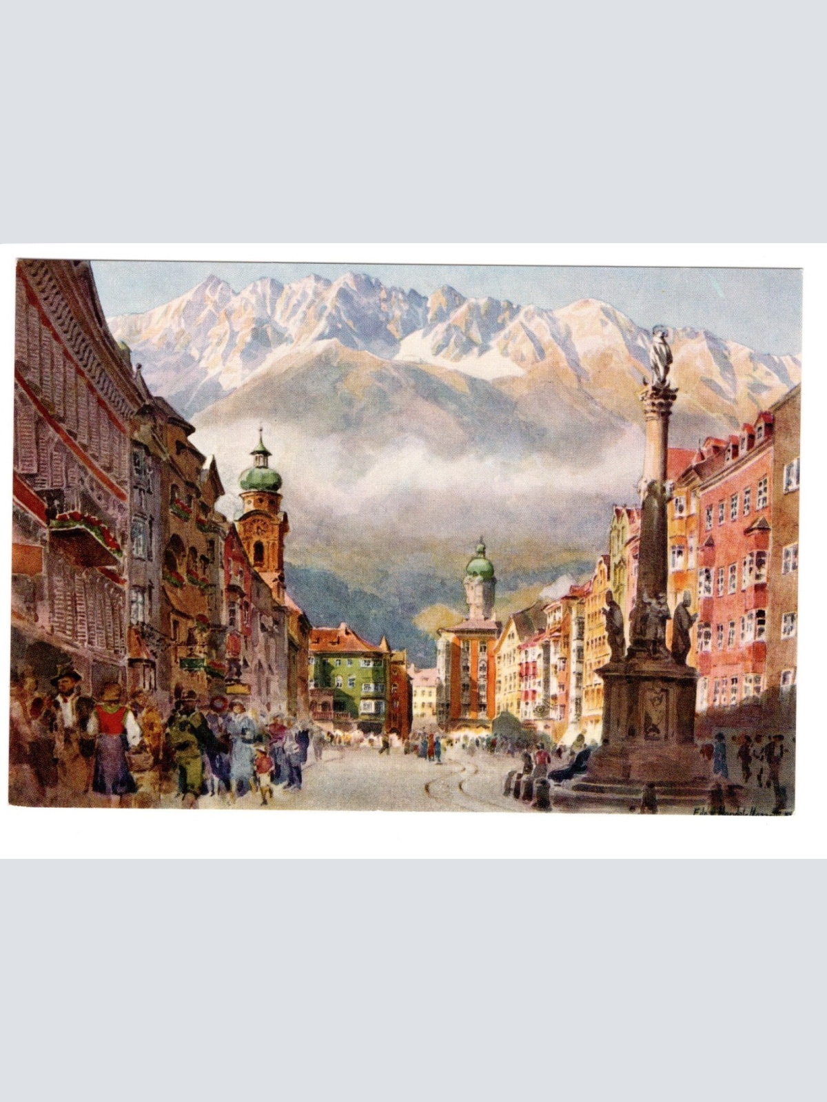 Künstler-AK, Innsbruck, Handel-Mazzetti, Nr. 5 Maria-Theresienstraße mit (S5023)