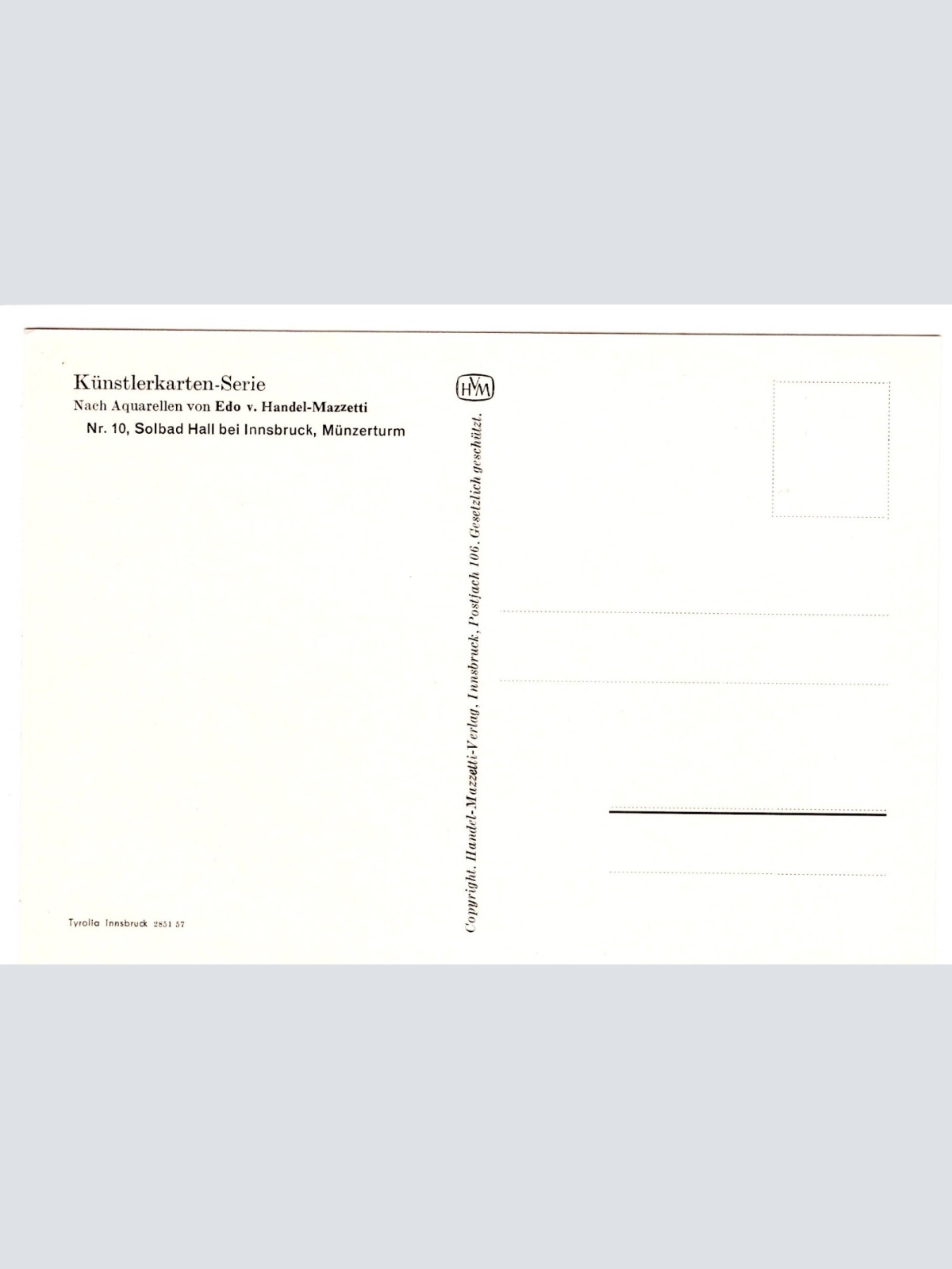 Künstler-AK, Handel-Mazzetti, Nr. 10 Solbad Hall bei Innsbruck (S5024)