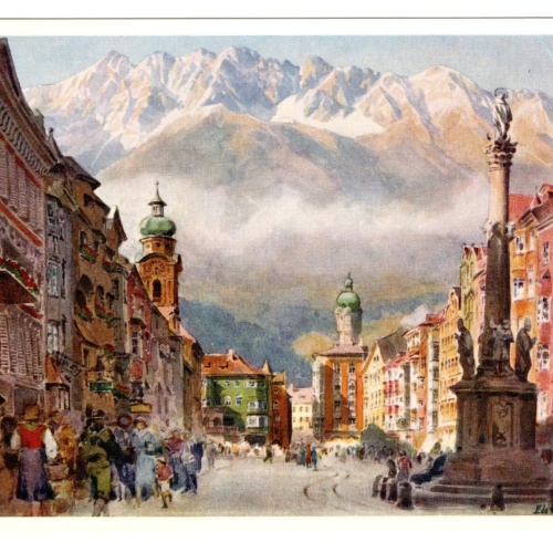 Künstler-AK, Handel-Mazzetti, Innsbruck, Nr. 5 Maria-Theresienstraße  (S5025)