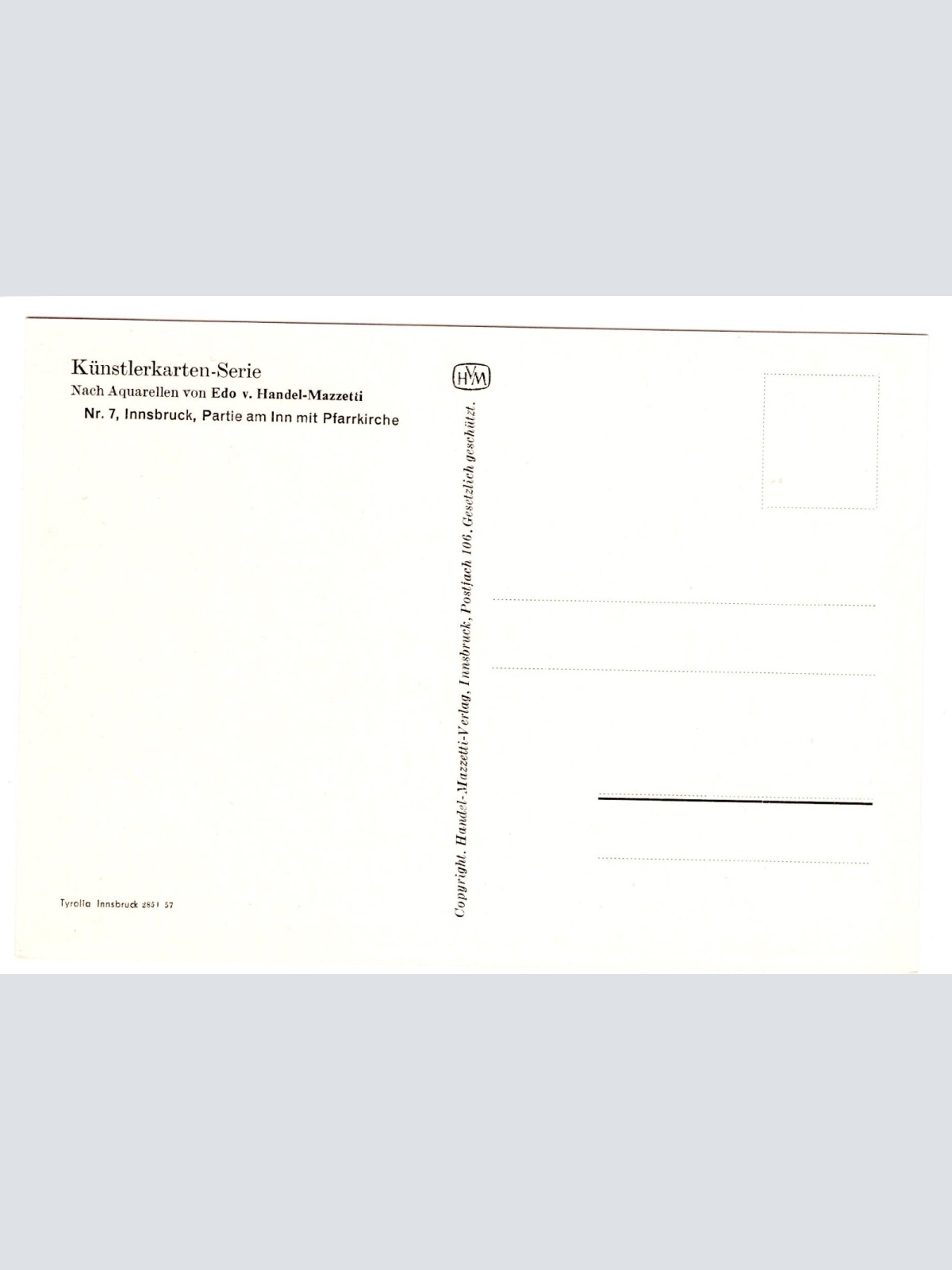 Künstler-AK, Handel-Mazzetti, Innsbruck, Nr. 7 Partie am Inn mit Pfarrki (S5029)