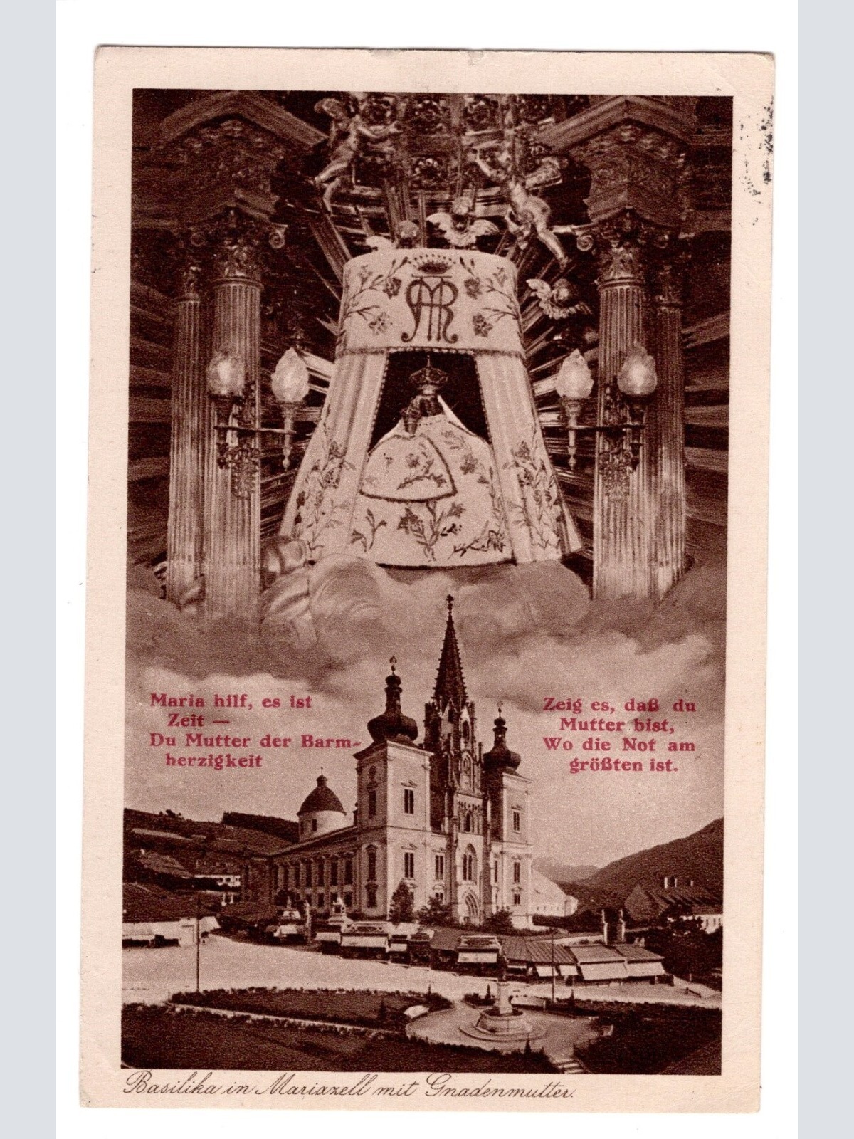 AK, Mariazell mit Gnadenmutter, Steiermark, Ansichtskarte (S5073)