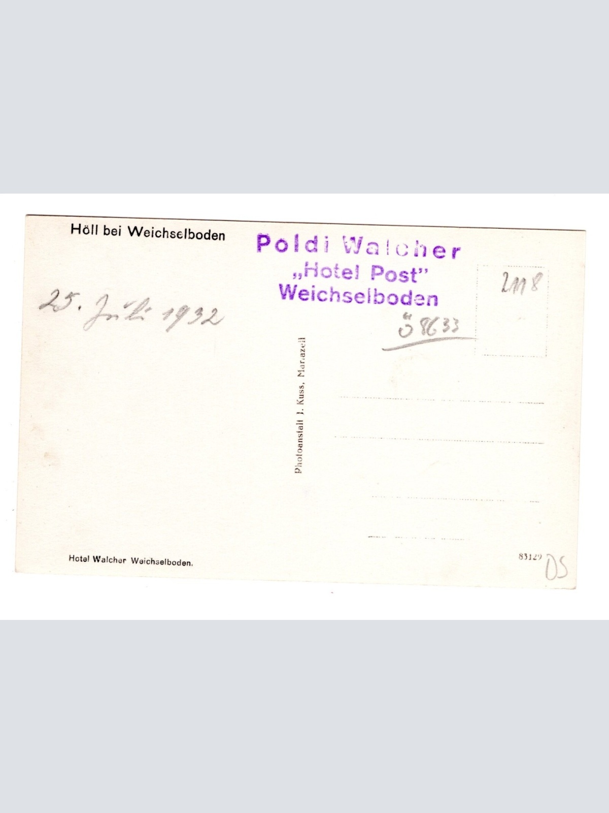 AK, Höll bei Weichselboden, Steiermark, Ansichtskarte (S5110)