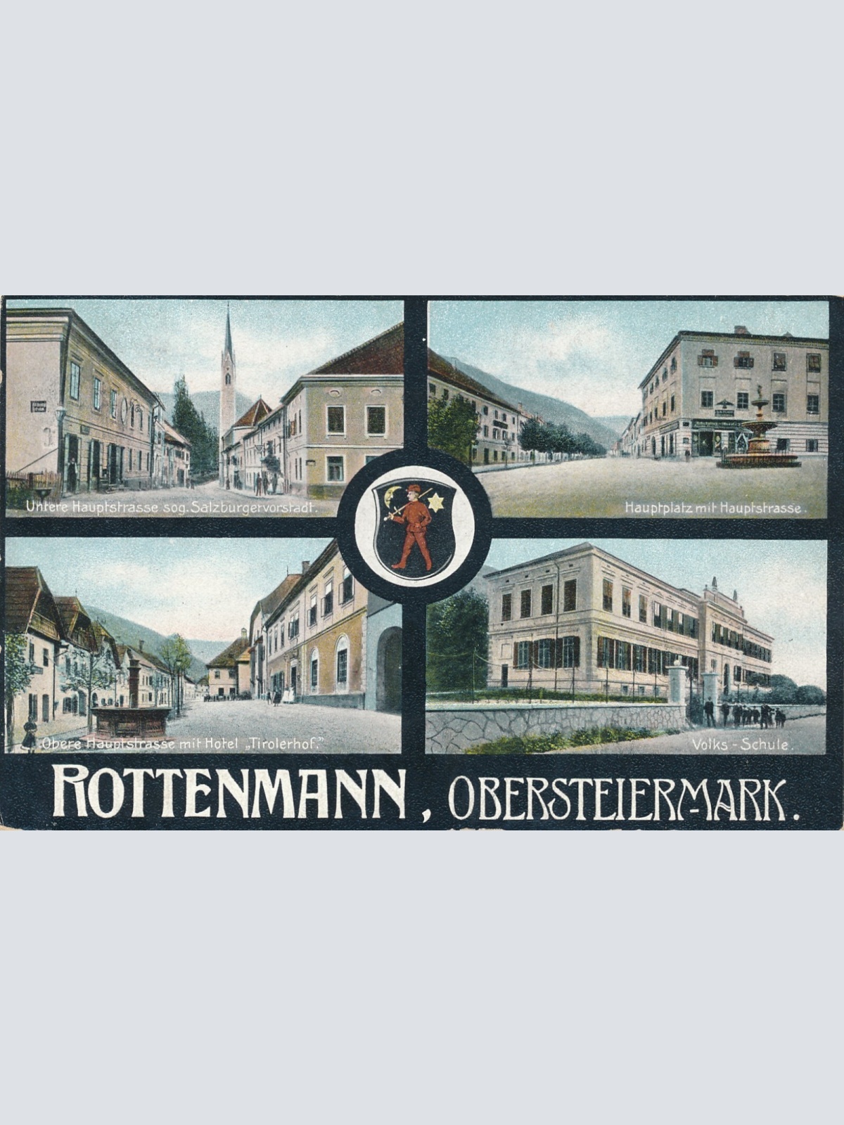 AK aus Rottenmann Mehrbildkarte und Volksschule Steiermark (14045)