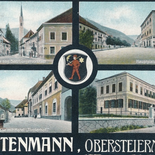 AK aus Rottenmann Mehrbildkarte und Volksschule Steiermark (14045)