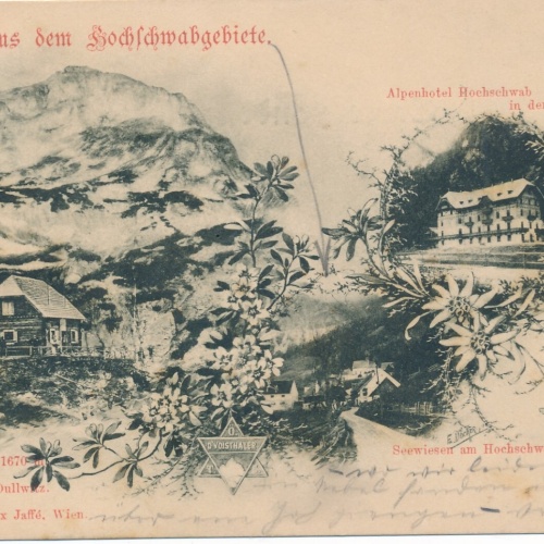 AK gruß aus dem Hochschwabgebiete m. Alpenhotel Steiermark Ansichtskarte (14048)