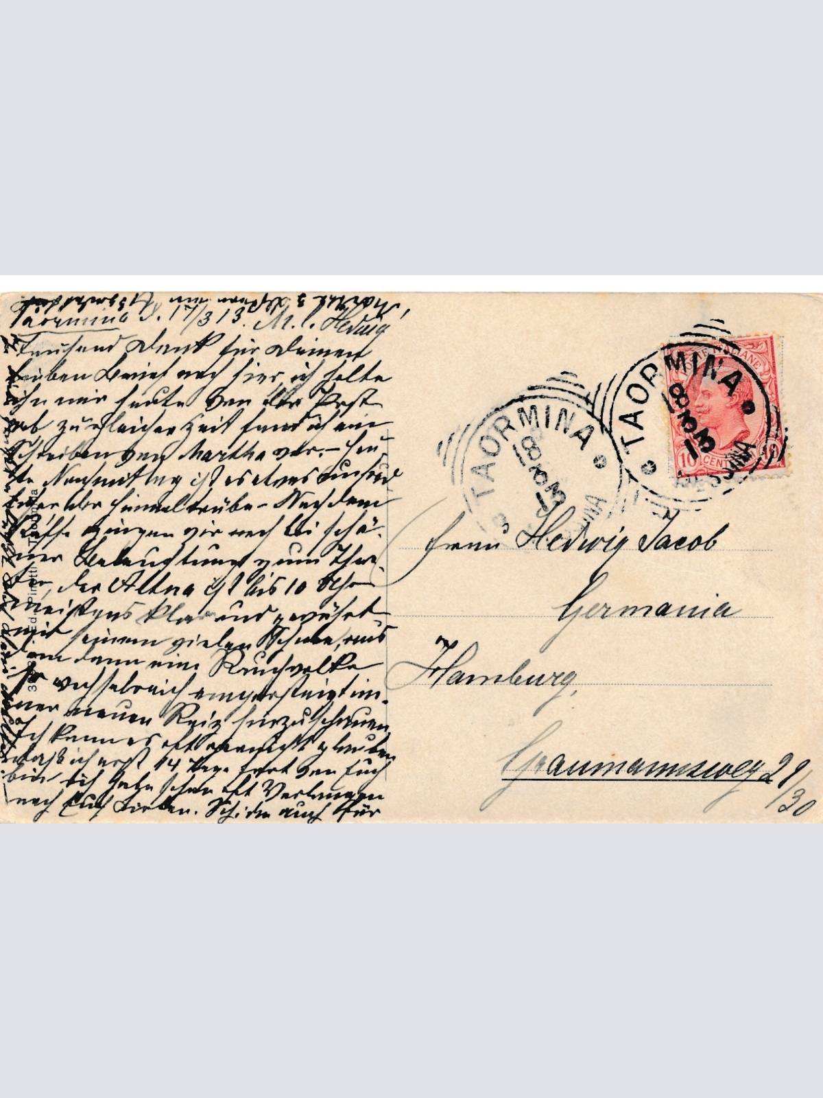 AK aus Taormina Mandorli in fiore e Cactus Italien Ansichtskarte (14291)