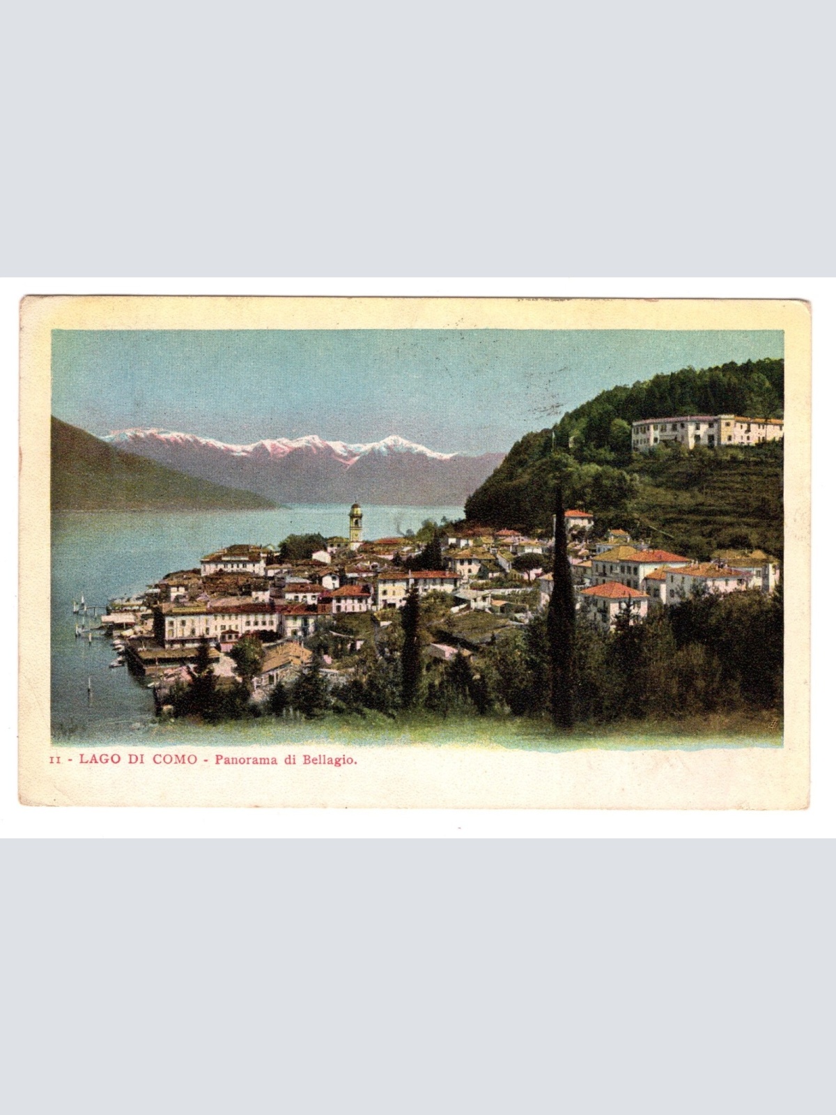 AK, Lago di Como, Panorama di Bellagio, Italien, Ansichtskarte (S5235)