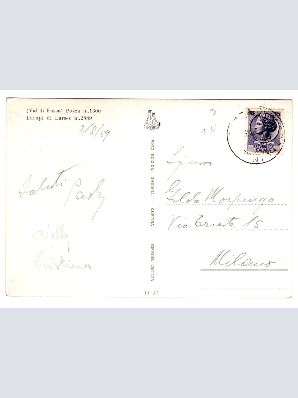 AK, Val di Fassa, Pozza, Italien, Ansichtskarte (S5279)