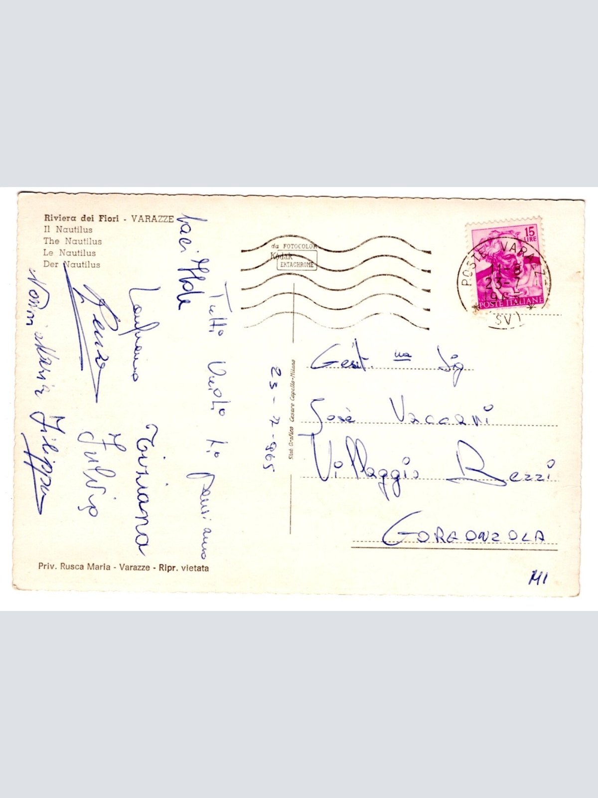 AK, Riviera dei Fiori, Varazze, Italien, Ansichtskarte (S5297)